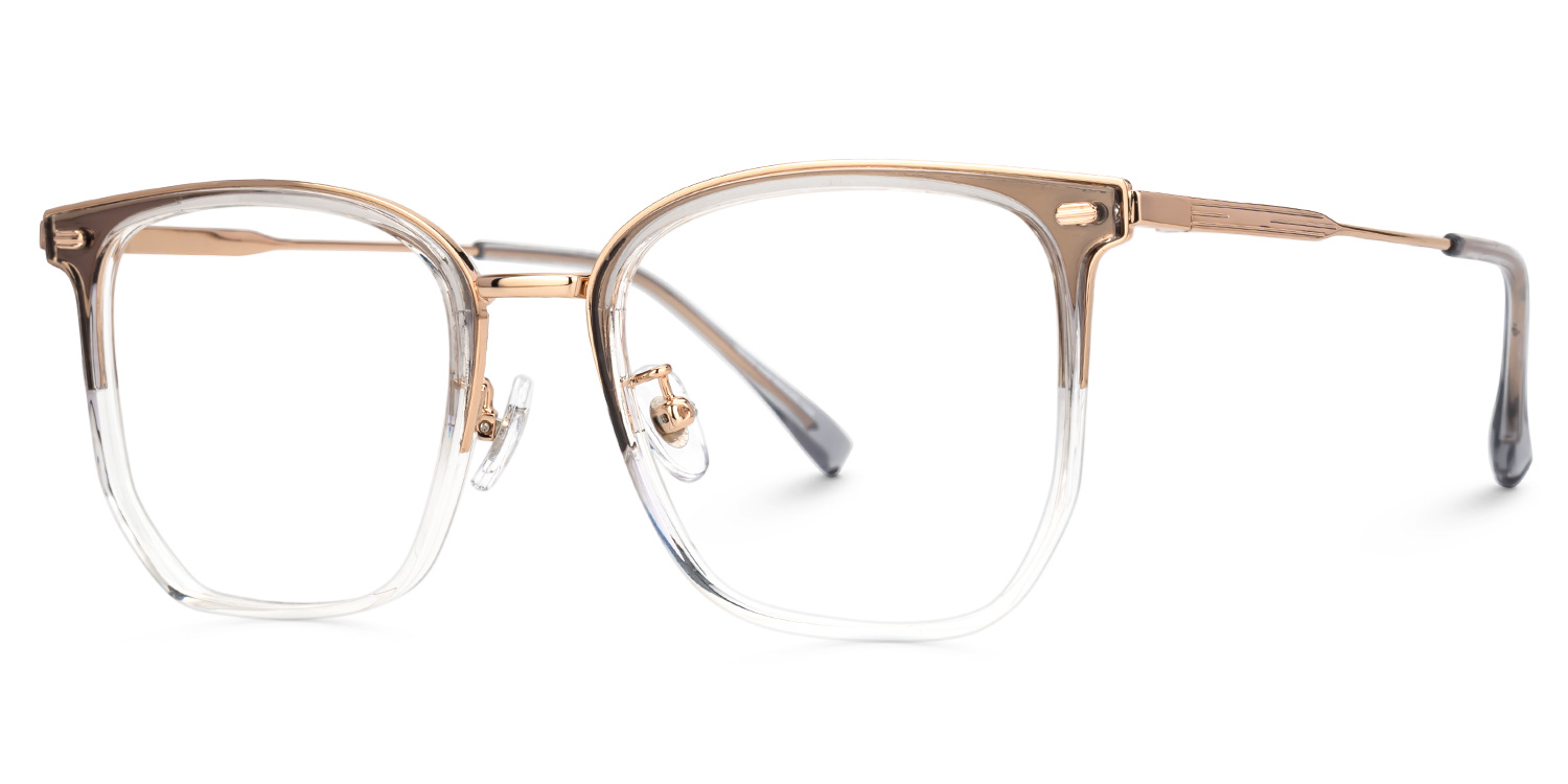 Roque Mixed-material Geometric Black Frame Glasses | ZEELOOL UK1