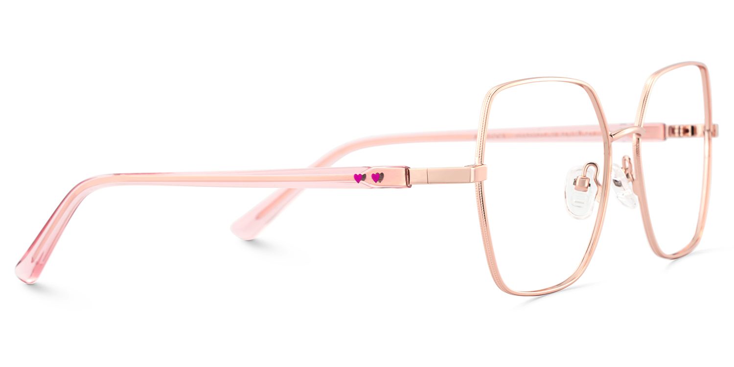 Rose Gold Glasses For Women With Transparent Pink Temples3