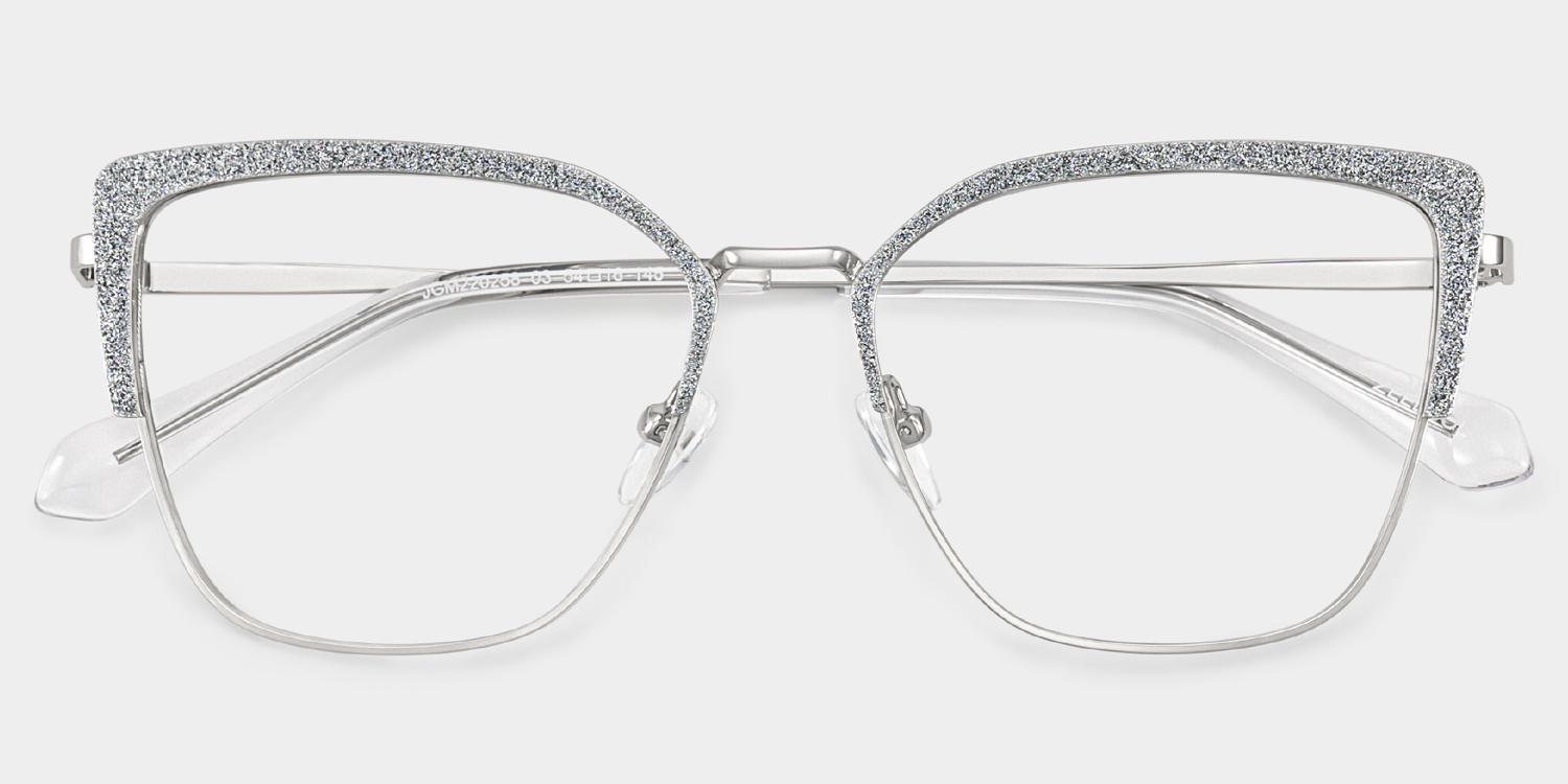 Javier Rectangle Silver Glasses1
