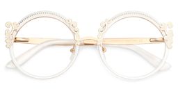 Nelida Round White Glasses1