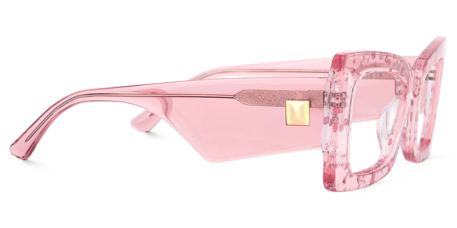 Mitia Sparkly Pink Glitter Frames Glasses for Women2