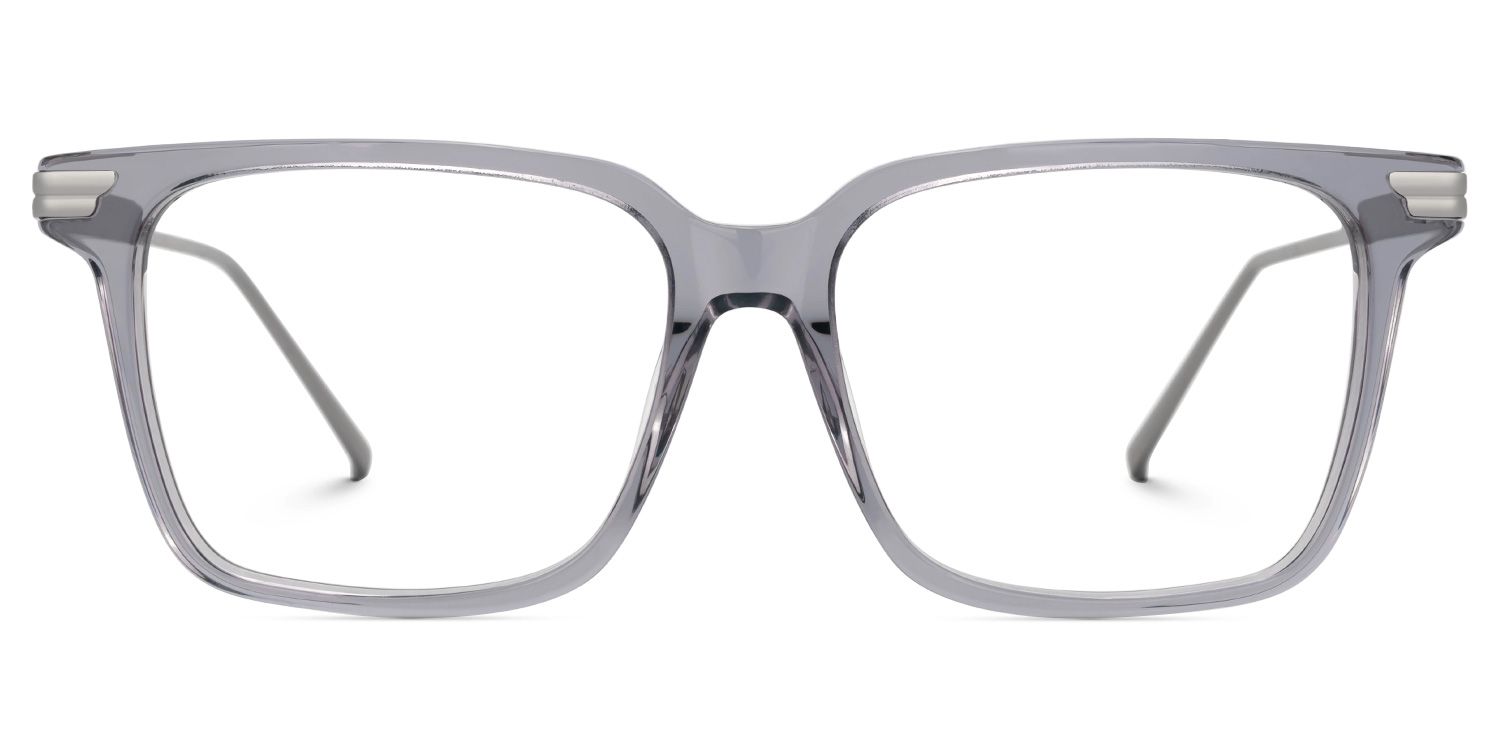 Viixen Rectangle Gray Frame Glasses | ZEELOOL UK0