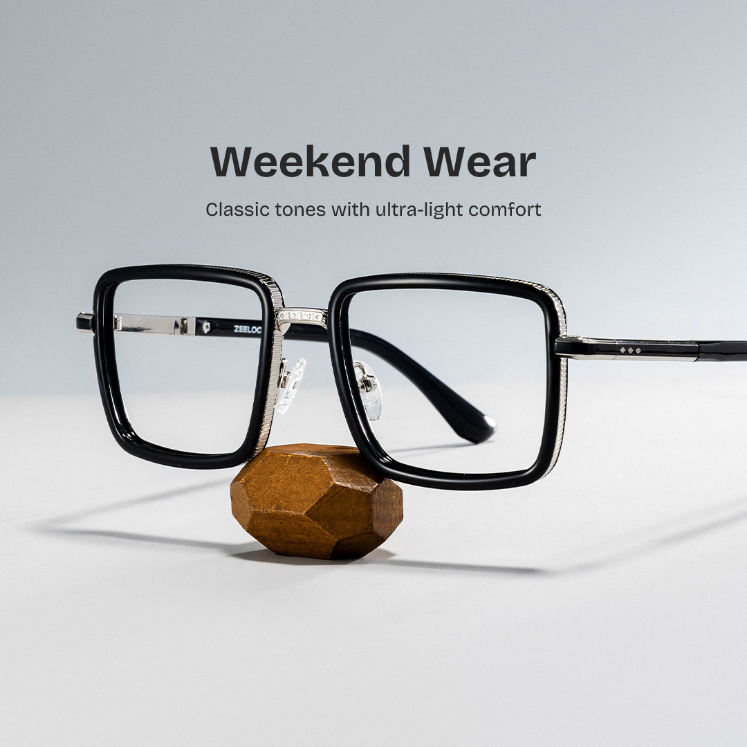 Hunter square black glasses for men Online | ZEELOOL0