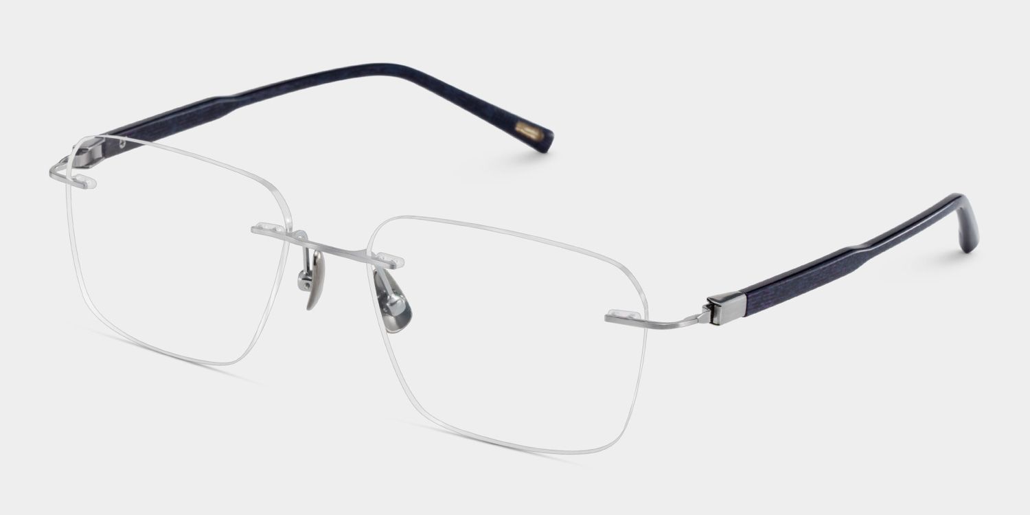 Claire Rectangle Silver Frame Eyeglasses for Man| ZEELOOL UK4