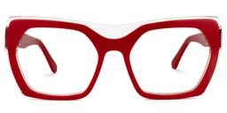 Gaynell Geometric Red Glasses0