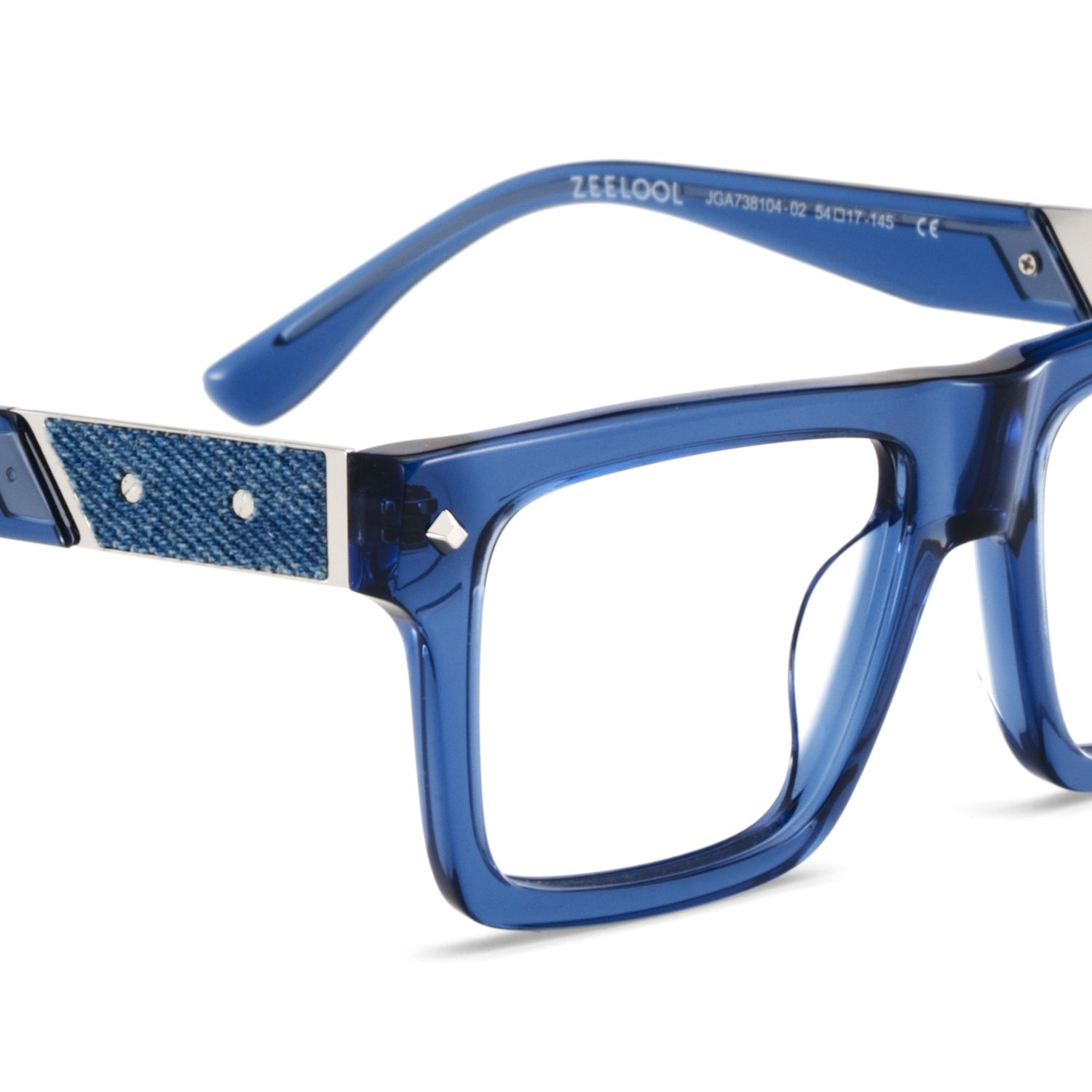 Trent Eyeglasses in Rectangle Blue Frame | ZEELOOL UK5
