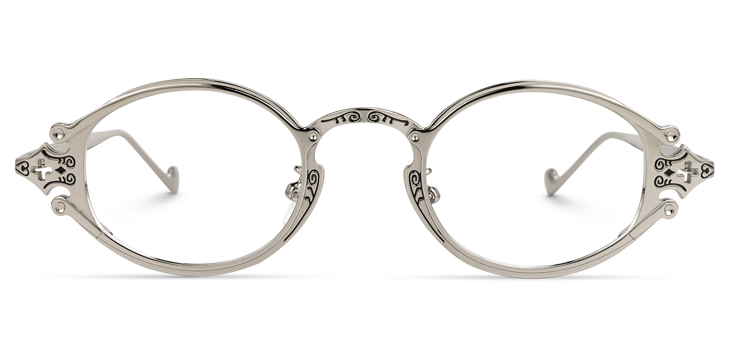 Oval Serena Silver Eyeglasses and Glasses Frames Deals0