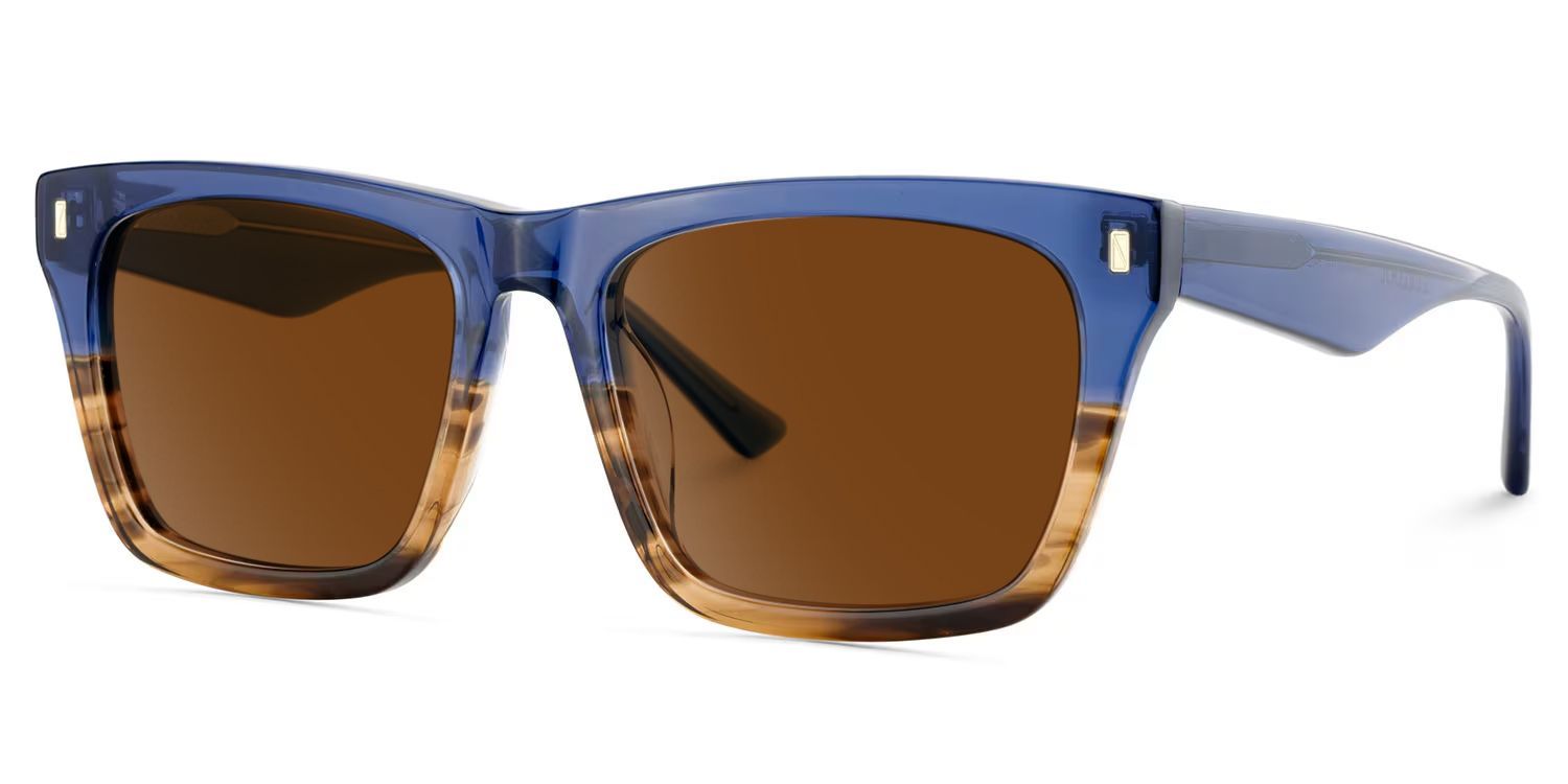 Rectangular Spectacle Frames with Brown Blue Color2