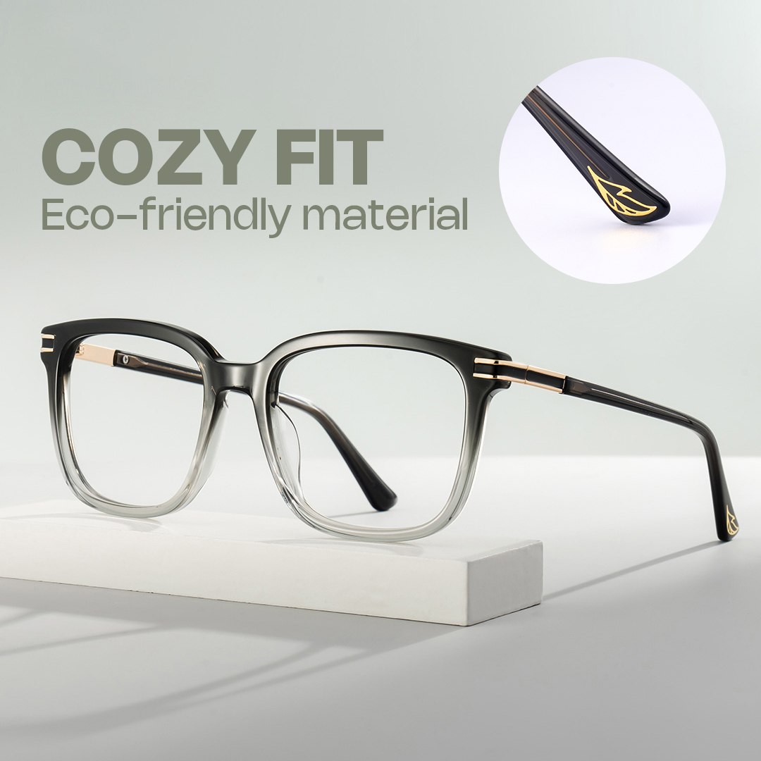 Kenny Square Gray-Crystal Glasses