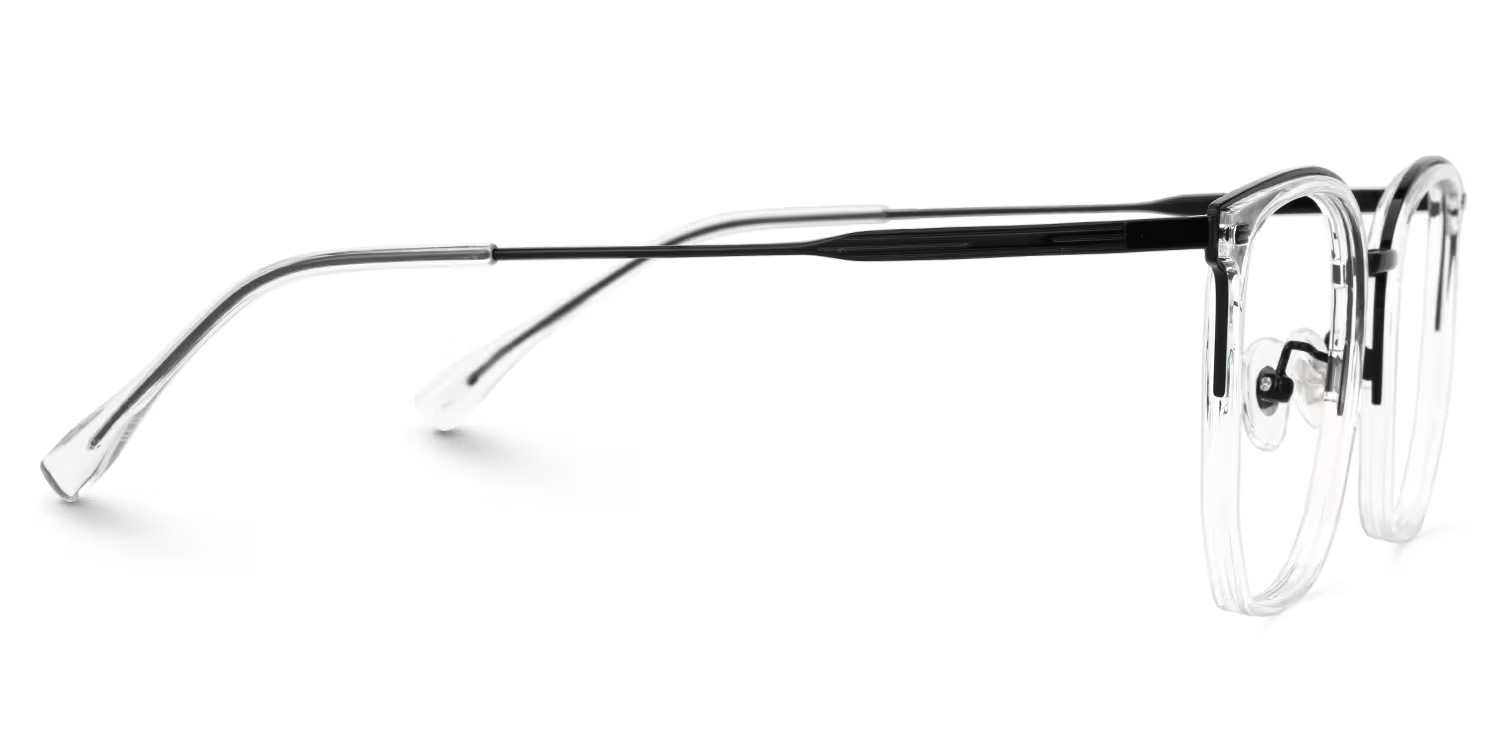 Roque Mixed-material Geometric Crystal Frame Glasses | ZEELOOL UK3