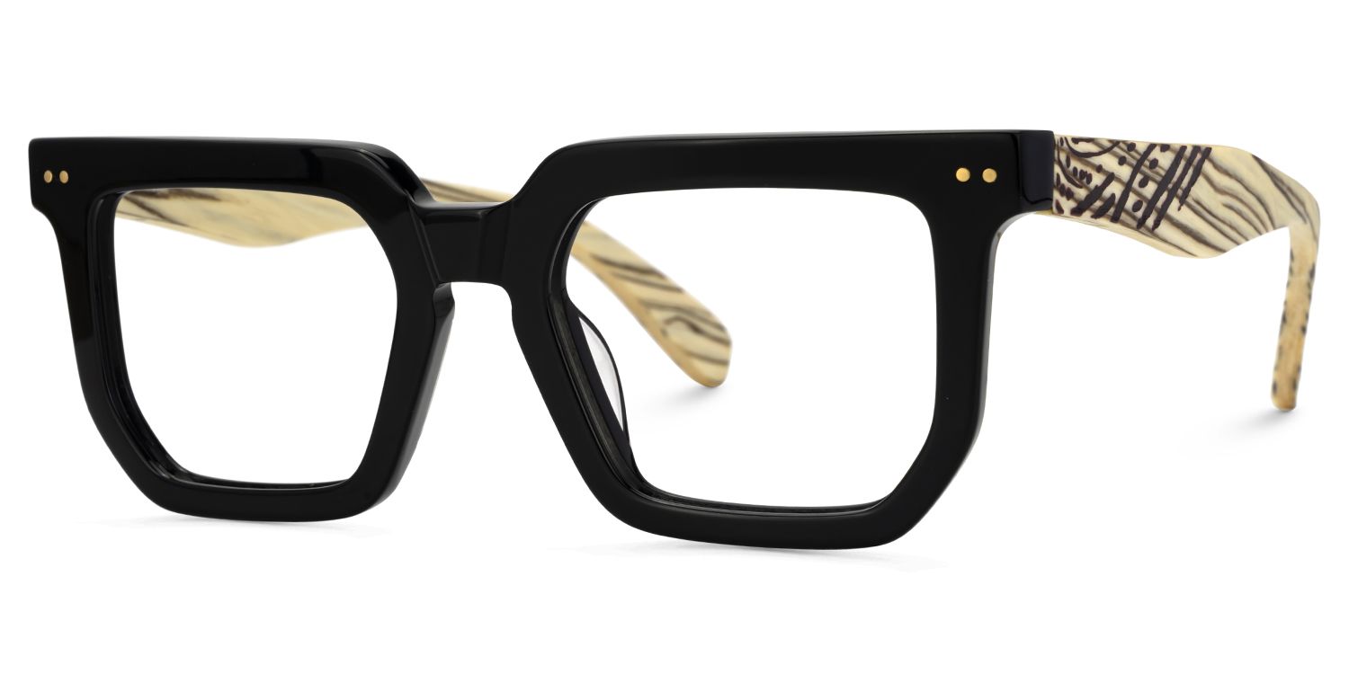 Square Black Frame Glasses - Full Frame Men's Glasses3