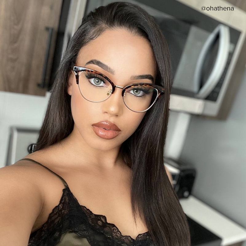 Charlene Tortoise Browline Cat Eye Glasses for Women9