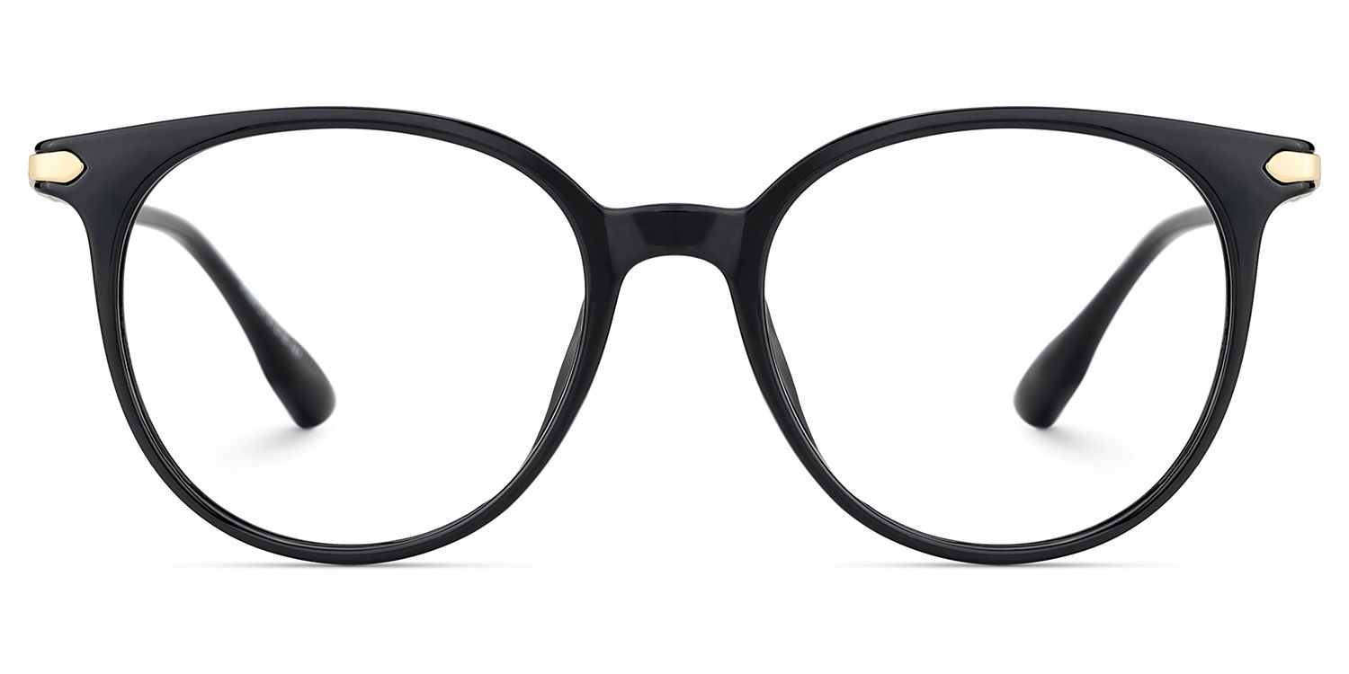 Mila Round Black Frame Eyeglasses for Woman| ZEELOOL UK1