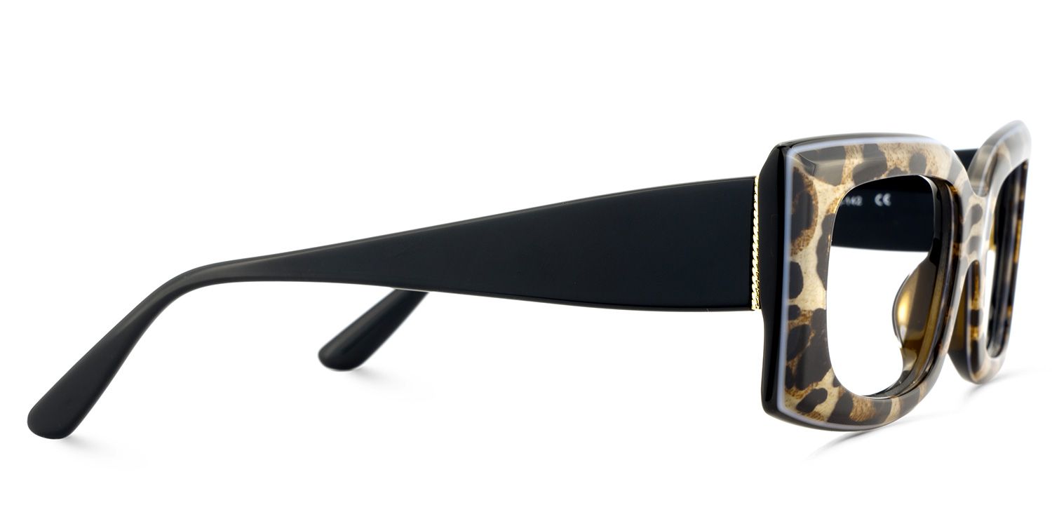 Orduno Brown Leopard Rectangle Shape Eyeglasses | ZEELOOL UK4