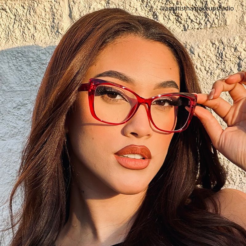 Farris Red Cat eye Frame Glasses for Women | ZEELOOL UK6