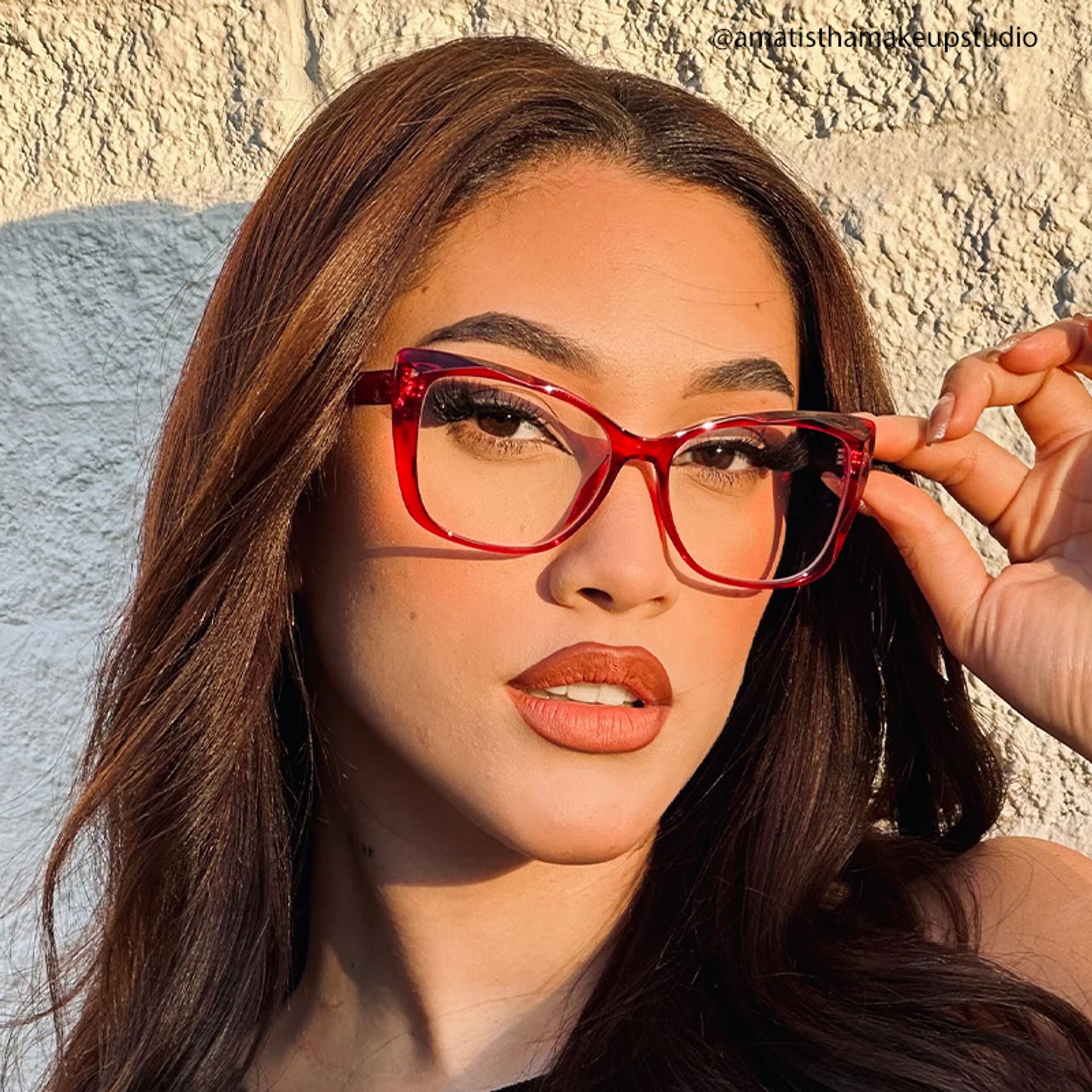 Farris Red Cat eye Frame Glasses for Women | ZEELOOL UK6