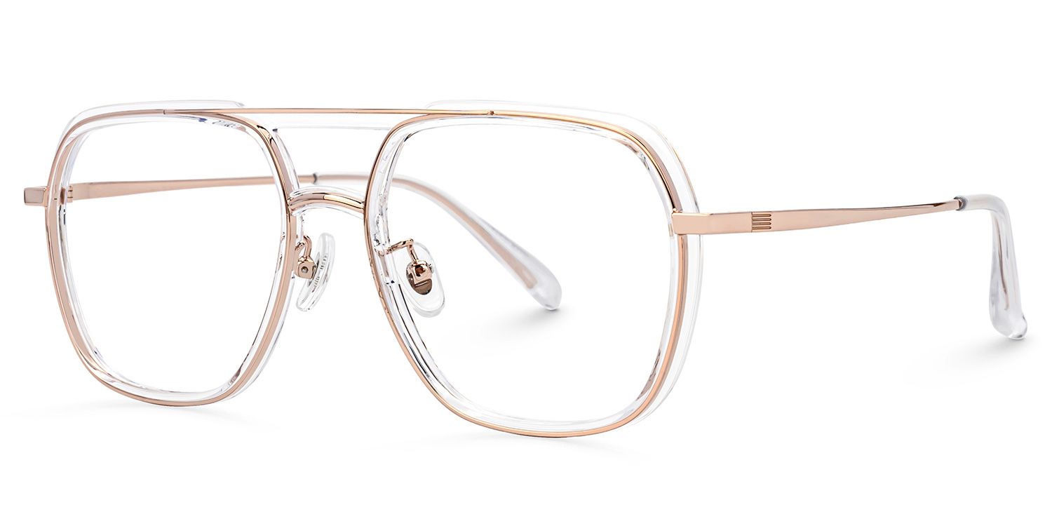 Clear Vergie Aviator Frame Eyeglasses | ZEELOOL UK1
