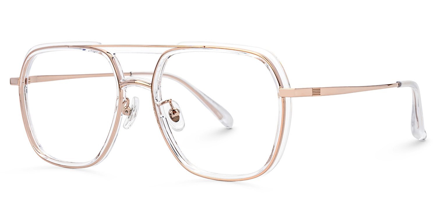 Clear Vergie Aviator Frame Eyeglasses | ZEELOOL UK1