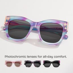 Minfia Square Blue Purple Glasses1