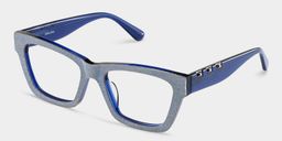 Cecilia Blue Rectangle Glasses3