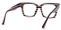 Taylor Square Black Pink Striped Glasses3