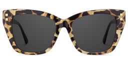 Tessia Square Brown Leopard Sunglasses0