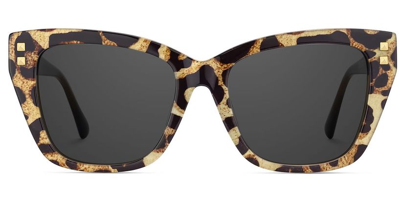 Tessia Square Brown Leopard Sunglasses