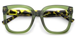 Ebony Square Green Tortoise Glasses3