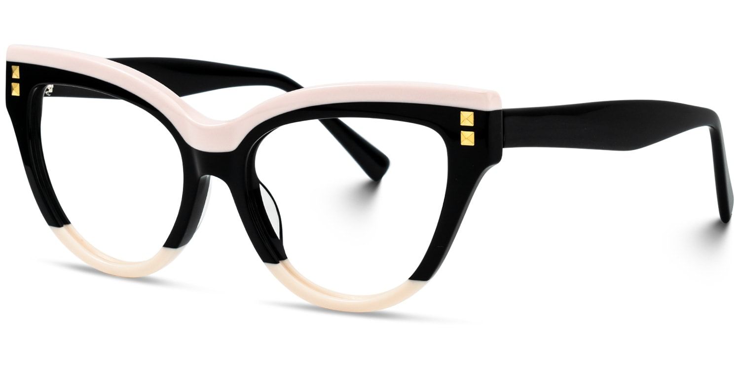 Cascata Cateye Frame Glasses with Black and Pink Color1