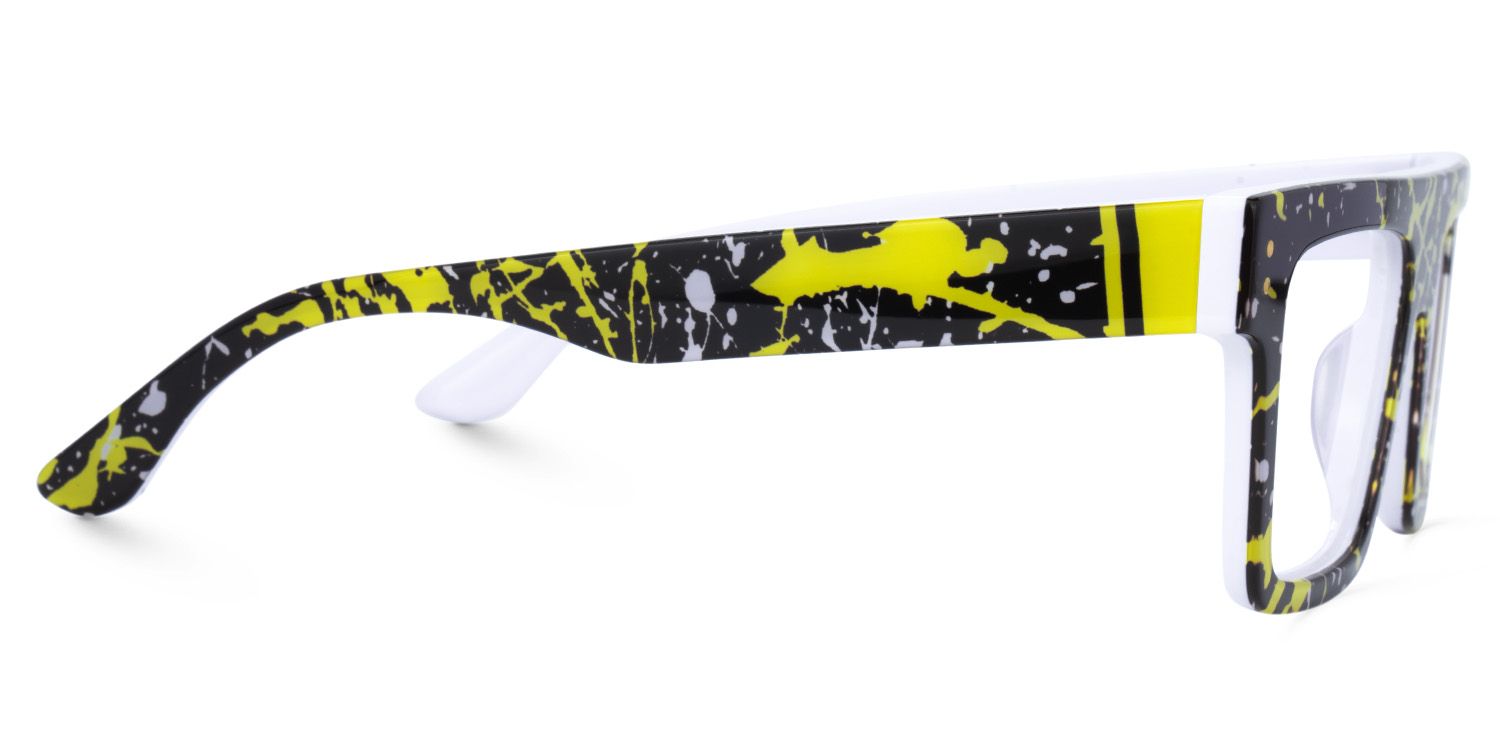 Daciana Rectangle Black and Olive Green Glasses with Full Frame2