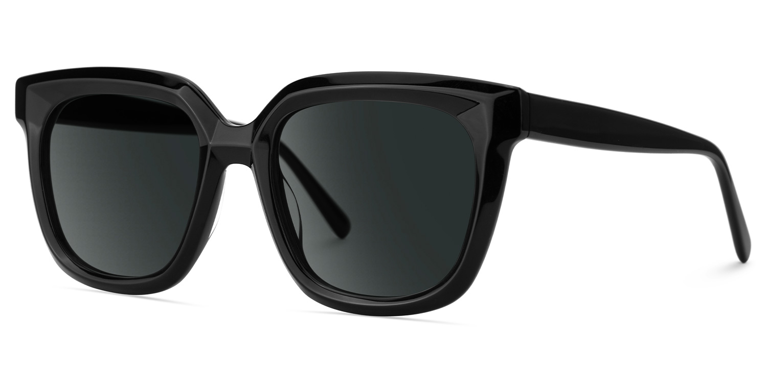 Lark Square Black Polarized Sunglasses2