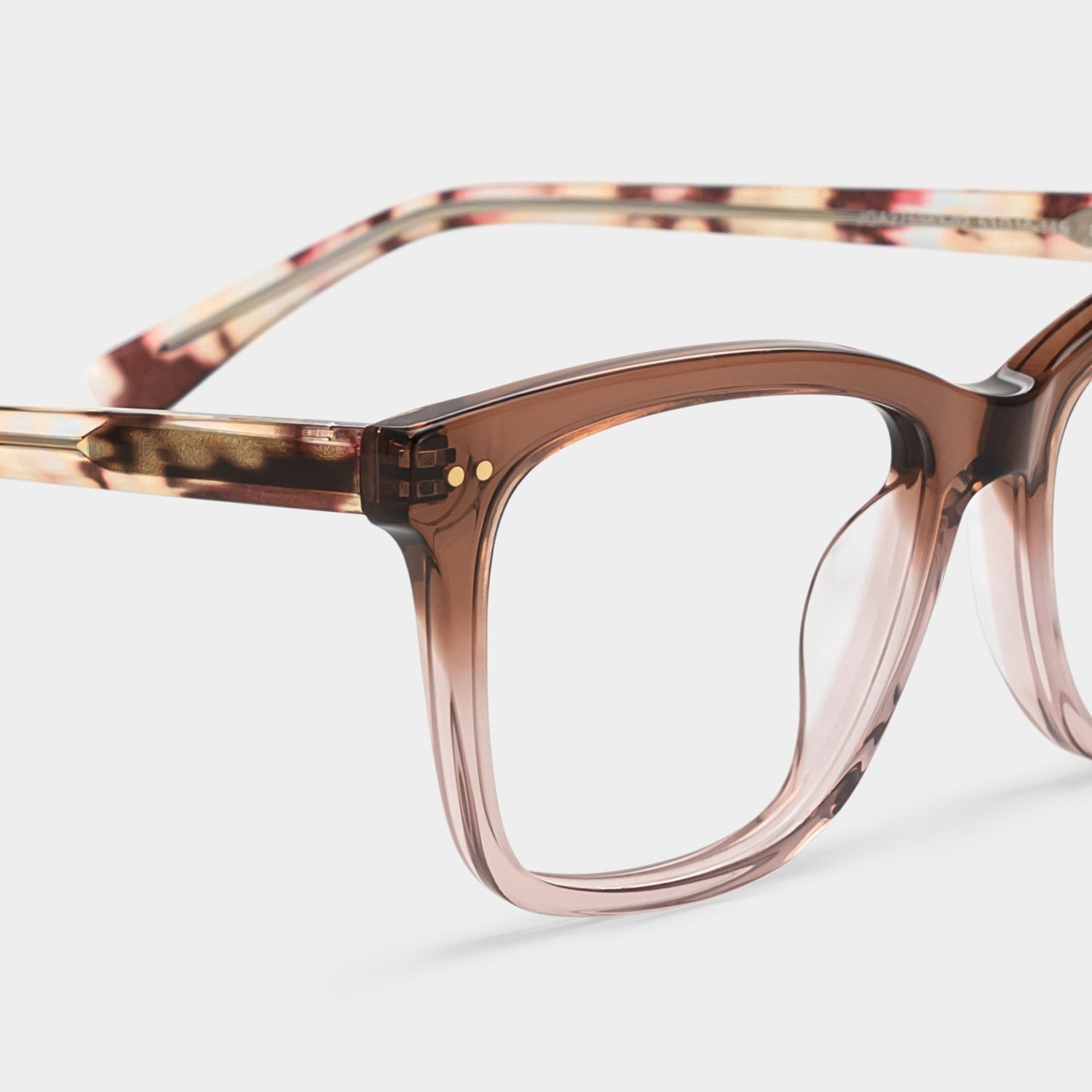 Layla Brown Flower Square Eyeglass Frames | ZEELOOL5