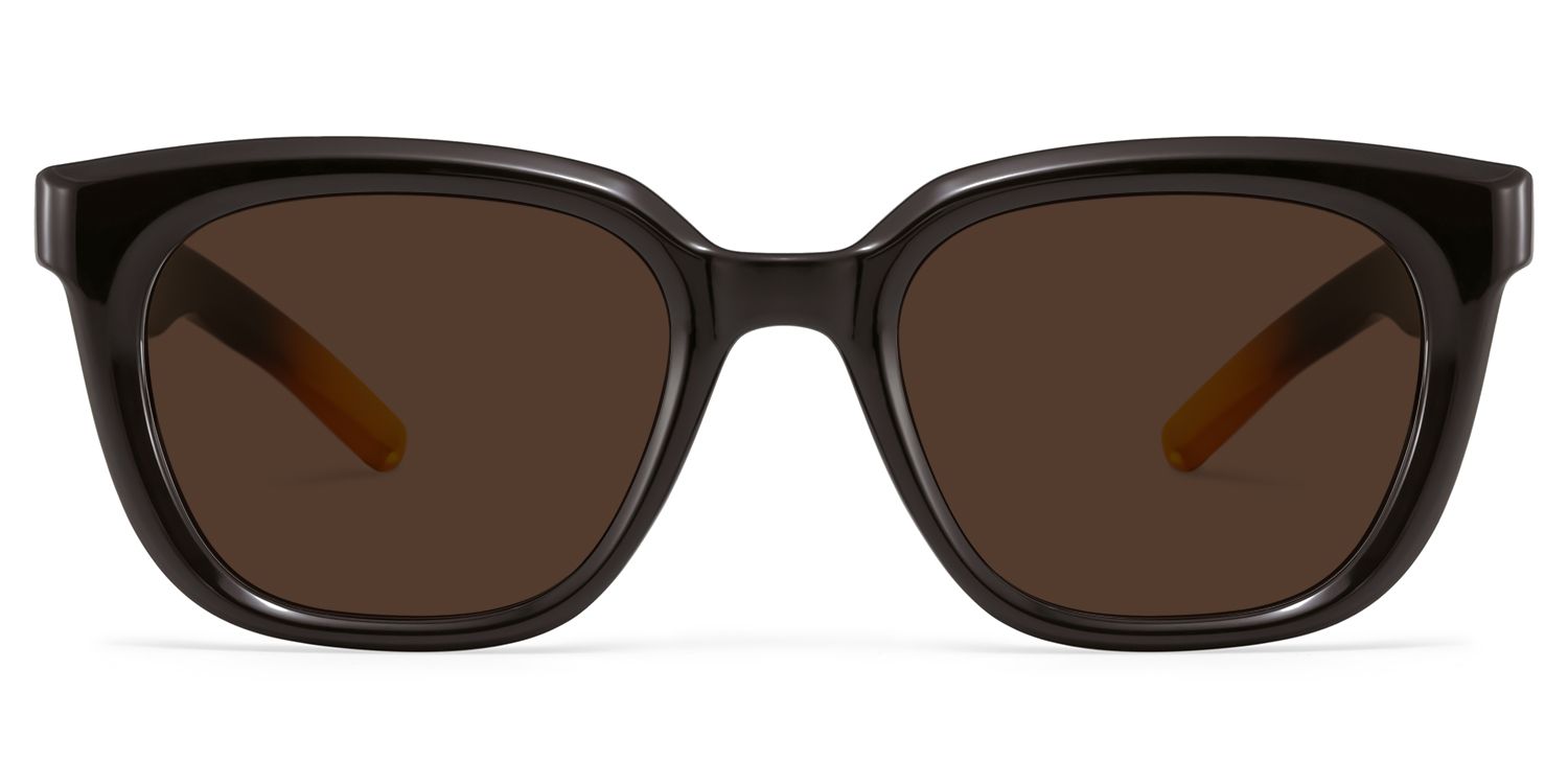 Lyric Black Yellow Rectangle Polarized Sunglasses for Driving | ZEELOOL UK0