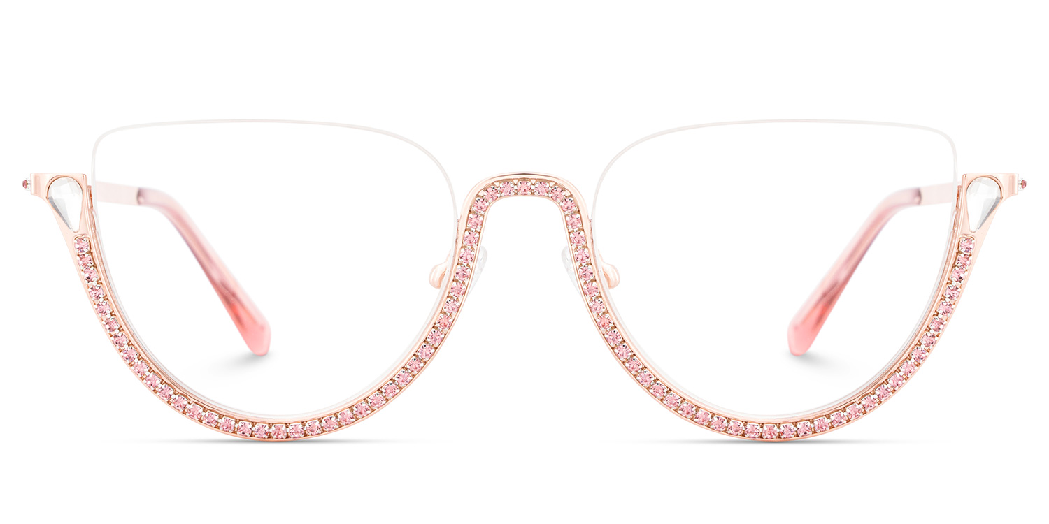 Sparkle Cateye Pink Glasses2