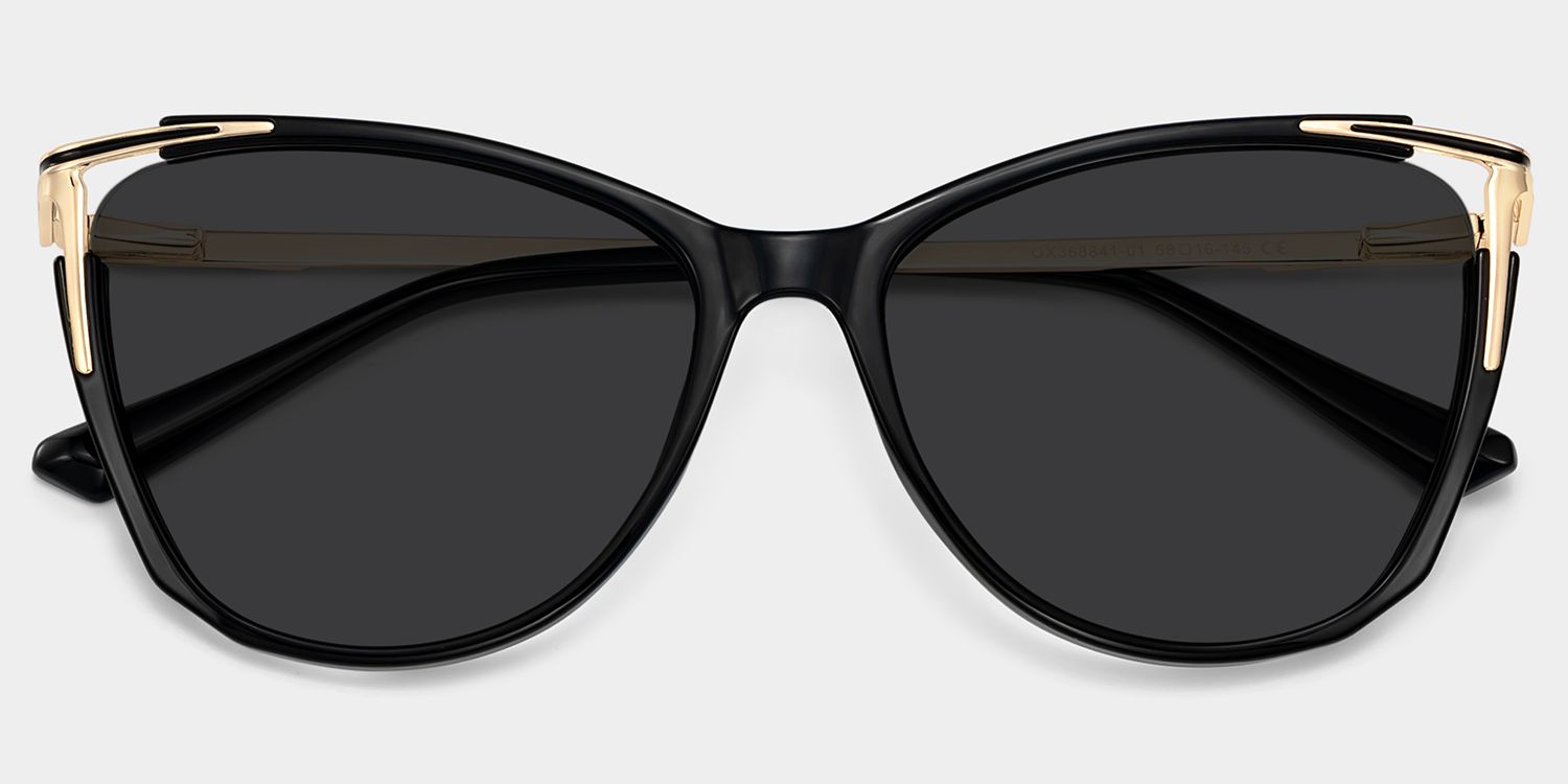 Yomary Black Frame Sunglasses with Cat Eye Style | ZEELOOL UK1