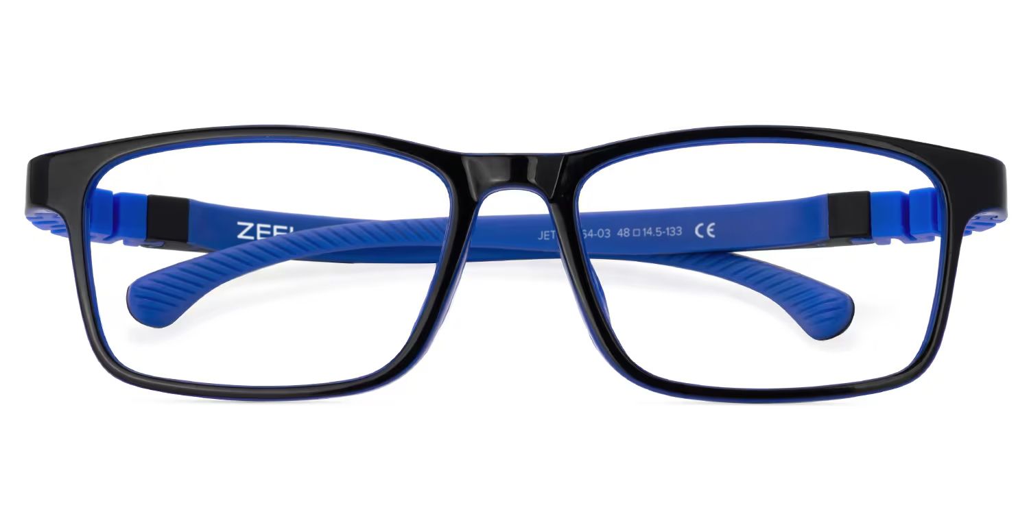 Arddin Rectangle Blue Frame Eyeglasses for Tweens0