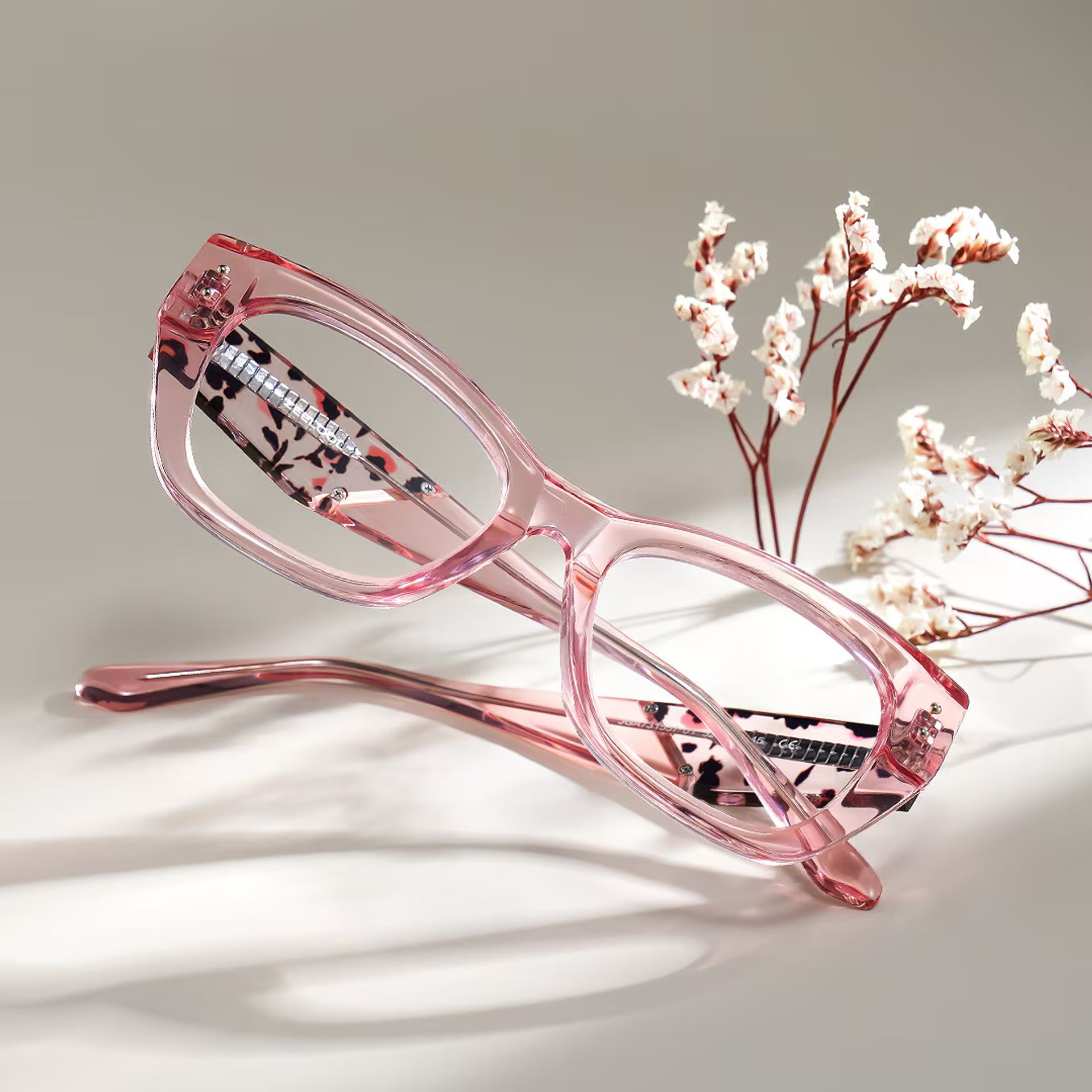 Skylar Clear Pink Frame Glasses with Butterfly Frame Online | ZEELOOL UK1