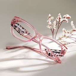 Skylar Butterfly Clear Pink Glasses1