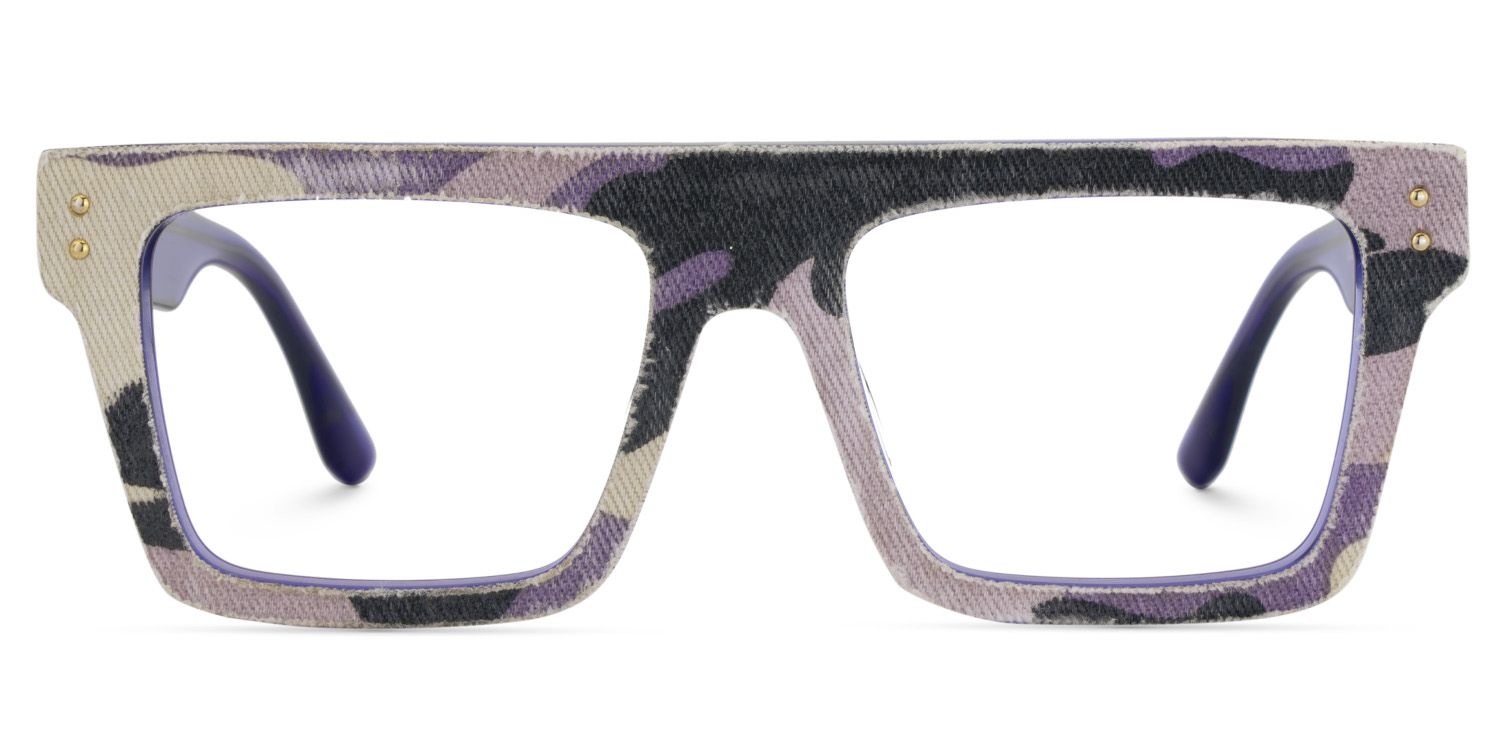 Vintage Rectangle Glasses With Purple Denim1