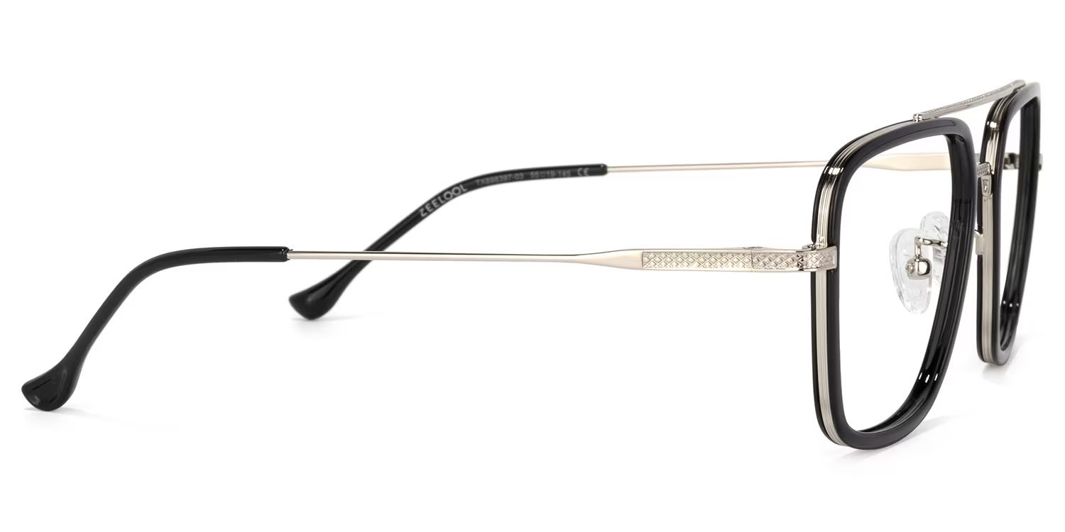 Nayeli Aviator Black-Silver Glasses | ZEELOOL UK3