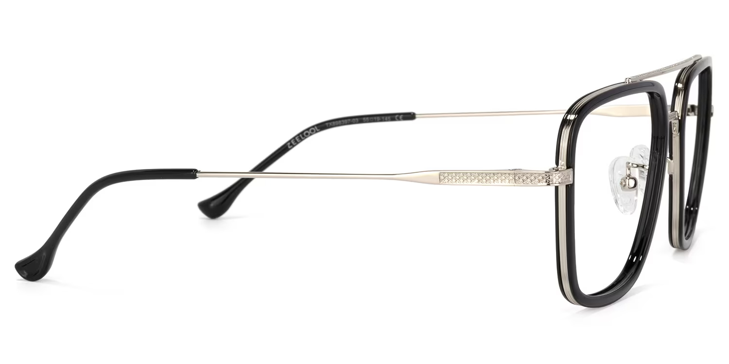 Nayeli Aviator Black-Silver Glasses | ZEELOOL UK3