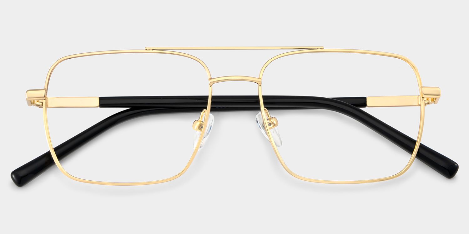 Iris Gold Frame Glasses with Aviator Frame Online | ZEELOOL UK3