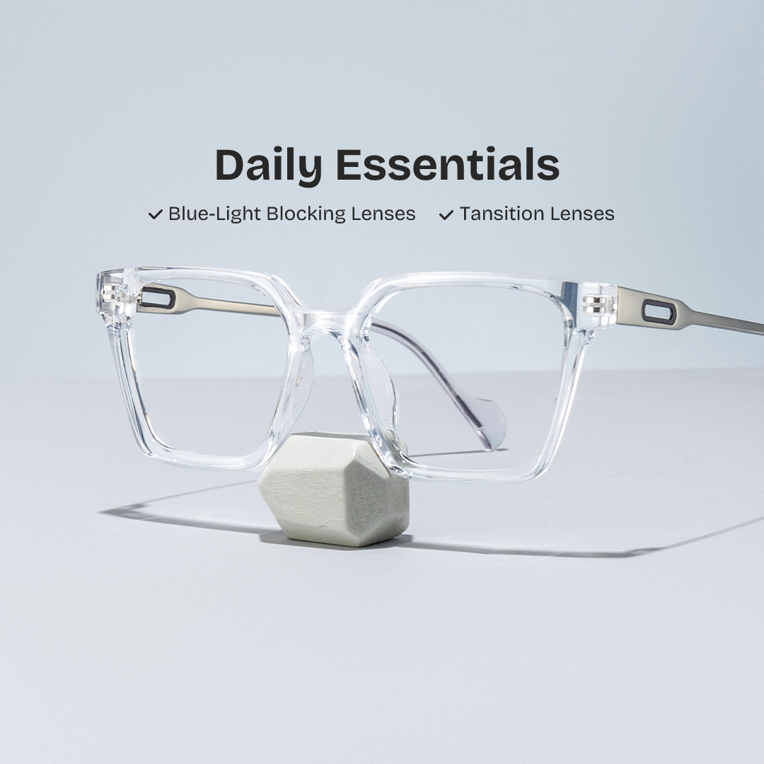 Mabel Eyeglasses in Square Clear Frame | ZEELOOL UK0