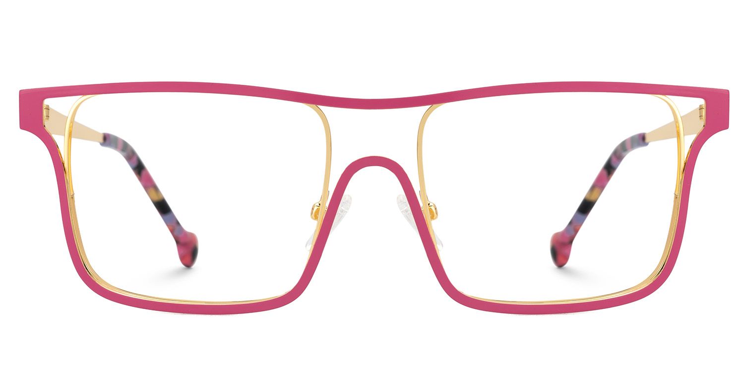 Nova Wide Rose Gold Glasses with Rectangle Frames | ZEELOOL UK0