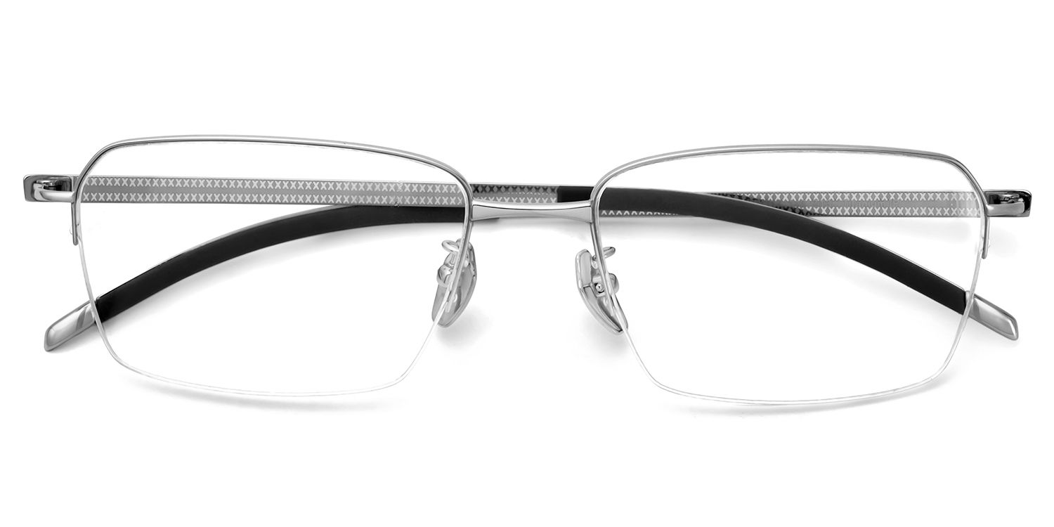 Men's Rectangular Glasses Frames In Semi-Frame1