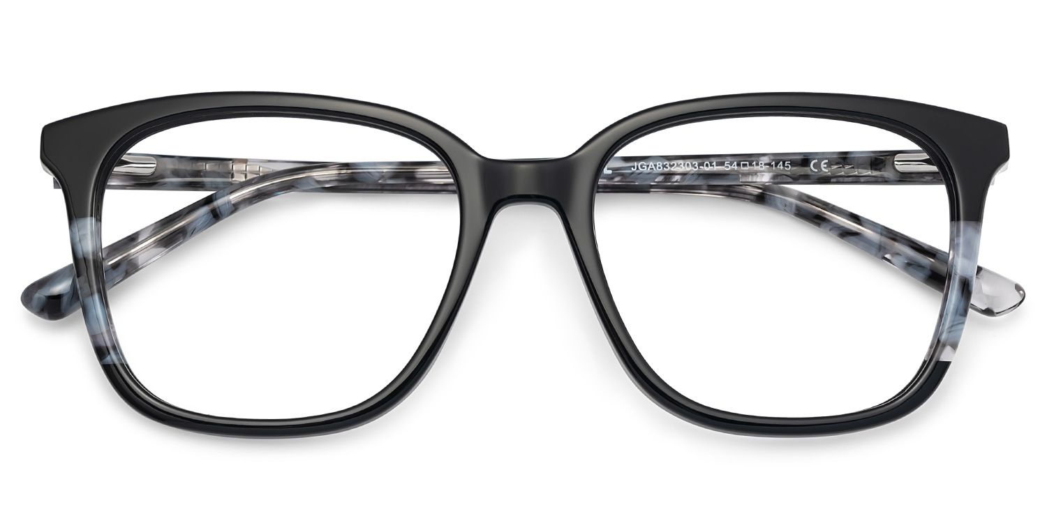 Finnley Acetate Black Frame Glasses with Square Shape | ZEELOOL UK2