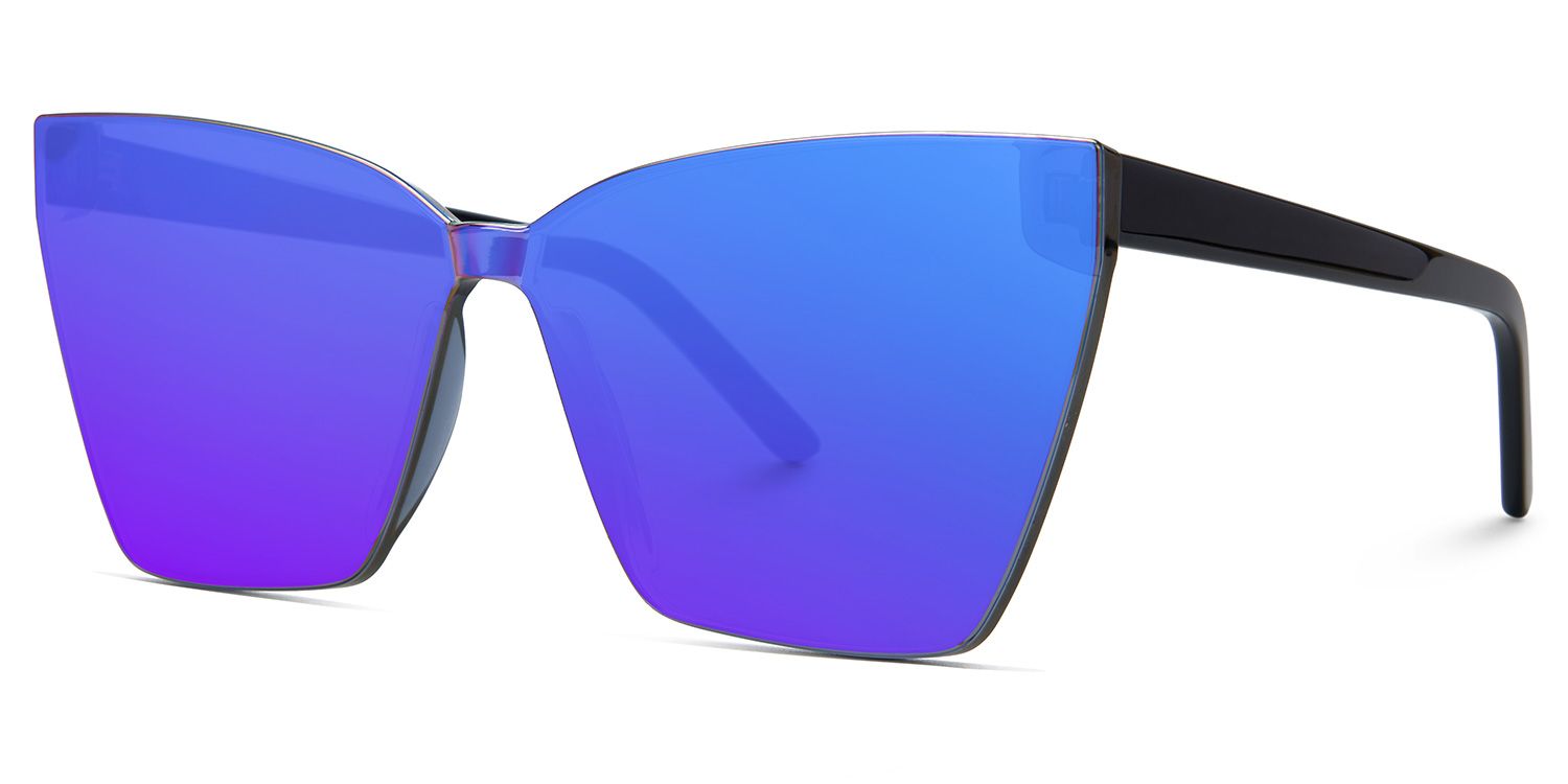 Liliane Acetate Blue Square Frame Sunglasses | ZEELOOL UK1