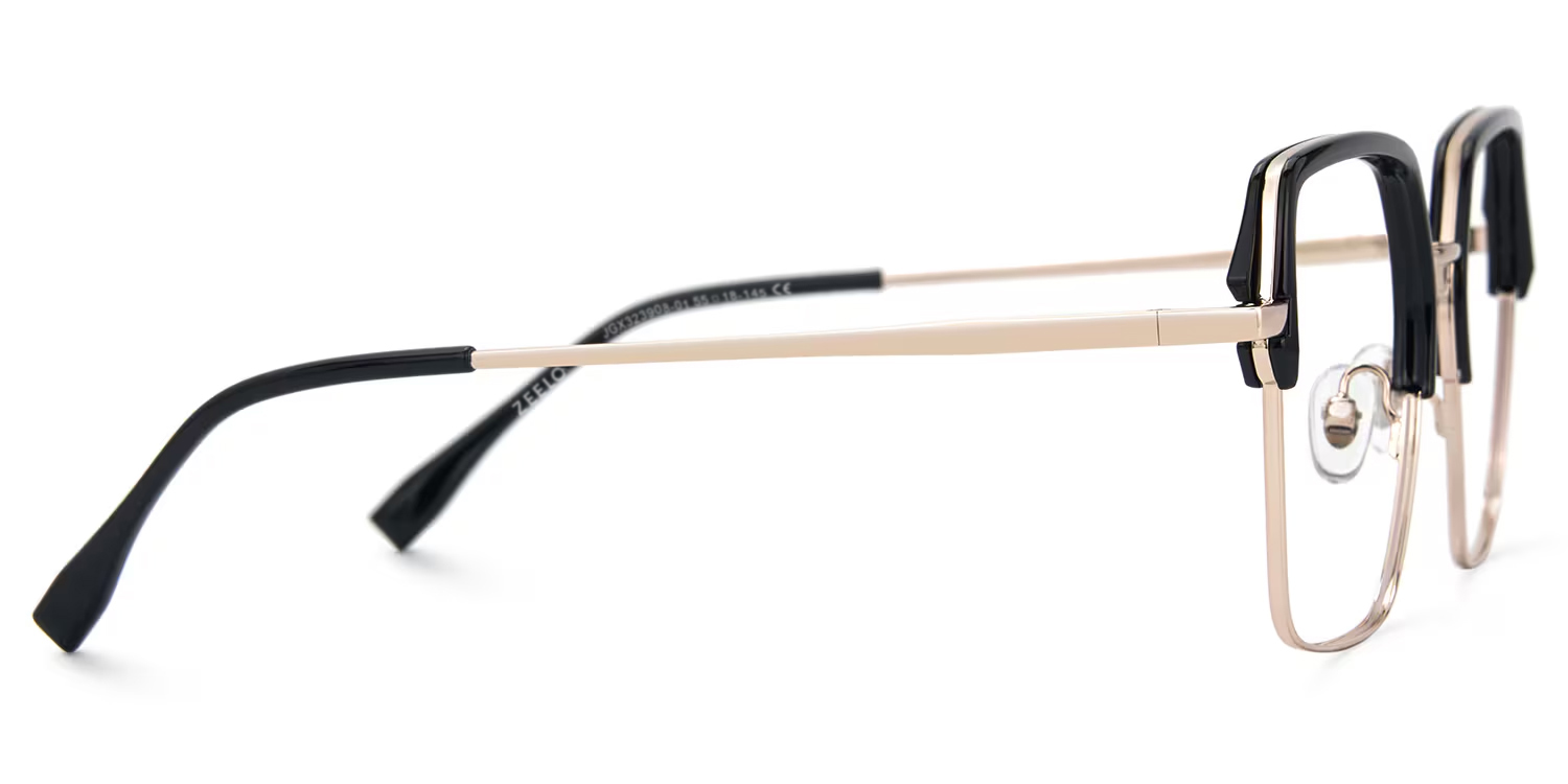 Square Moses Black Glasses Deals -Zeelool Glasses2
