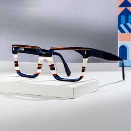 Laguer Rectangle Blue Glasses0