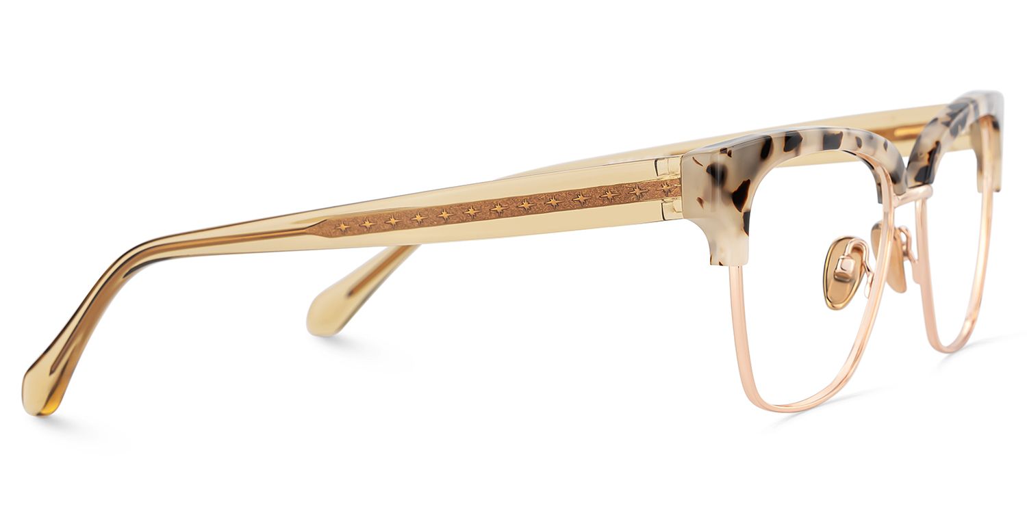 Browline Tortoise Eyeglasses- Ellis Mixed Frame Glasses3